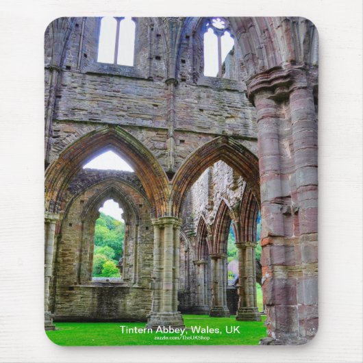 ウェールズのCistercian修道院、古代Tintern Abbey マウスパッド (正面)