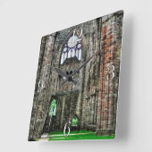 ウェールズのCistercian修道院、Tintern Abbey スクエア壁時計 (傾斜)