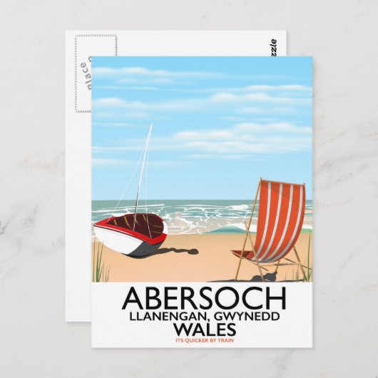 ウェールズのGwyneddにあるAbersoch Llanengan旅行ポスター ポストカード (正面/裏面)