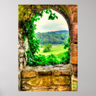 ウェールズのMonmoutshire、Chepstow Castle Window II ポスター
