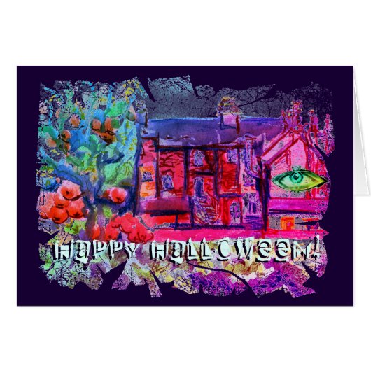 ウェールズのNewtown, Powys, Walesからのハロウィーンの挨拶 (正面横)