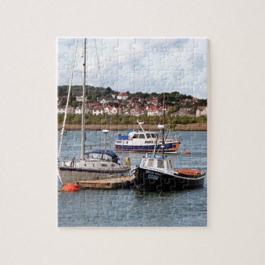 ウェールズのRiver Conwyにボート ジグソーパズル (縦)