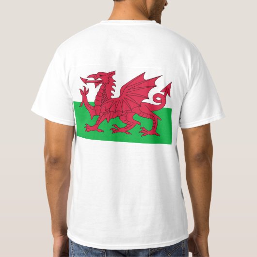 ウェールズのTシャツの安価の愛国心が強く赤いドラゴン Tシャツ (裏面)