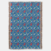 ウェールズはラッパスイセンの赤いドラゴンのニラネギのハープの青を衝突します スローブランケット (正面縦)