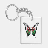 ウェールズアゲハチョウバタフライフラッグステッカー キーホルダー (正面左)