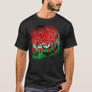 ウェールズドラゴンおよびCymruのグランジなTシャツ Tシャツ