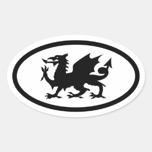 ウェールズドラゴン 楕円形シール