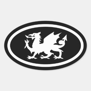 ウェールズドラゴン 楕円形シール