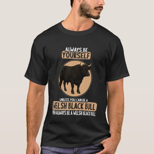 ウェールズブラック牛の雄牛 Tシャツ (正面)
