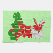 ウェールズホームオブラグビーティータオル キッチンタオル (横)