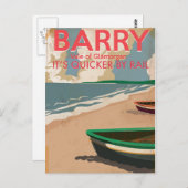 ウェールズヴィンテージ機関車旅行ポスター ポストカード (正面/裏面)