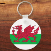 ウェールズ国国旗を持つキーチ統一されたェン キーホルダー (正面)