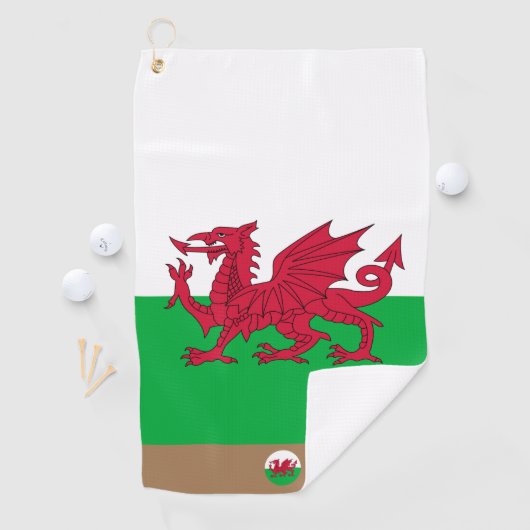ウェールズ国旗とウェールズモノグラムのサイmru/ゴルフタオル ゴルフタオル (インサイチュ)
