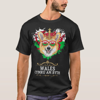ウェールズ国旗のアイディア子供へ&ウェールズの海辺 Tシャツ