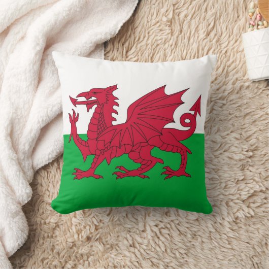 ウェールズ国旗のアメリカのMoJo枕 クッション (ブランケット)