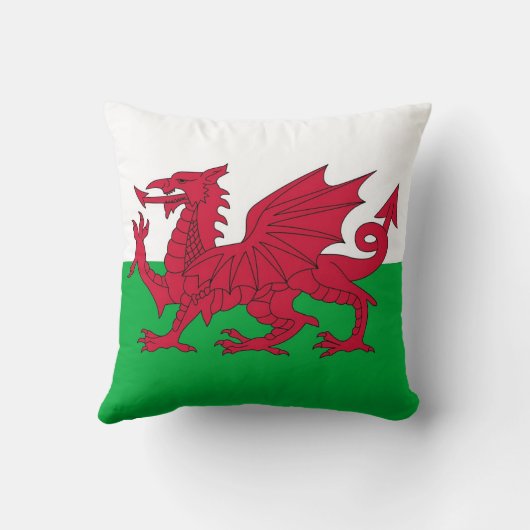 ウェールズ国旗のアメリカのMoJo枕 クッション (裏面)