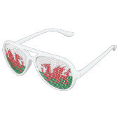 ウェールズ国旗のグラス アビエーターサングラス (アングル)