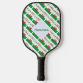 ウェールズ国旗のタイル付き緑の個人用設定 ピックルボールラケット (裏面)