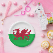 ウェールズ国旗のプレート、パーティー、スポーツ、Cymru/ウェールズ ペーパープレート