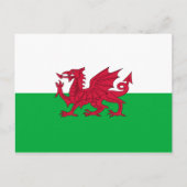 ウェールズ国旗の緑と赤 ポストカード (正面)