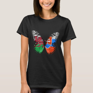 ウェールズ国旗の蝶 Tシャツ