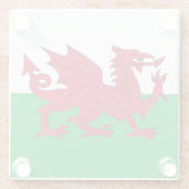 ウェールズ国旗を持つガラスコスター(英国) ガラスコースター (裏面)