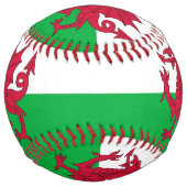 ウェールズ国旗を持つ愛国的なソフトボール ソフトボール (裏面)