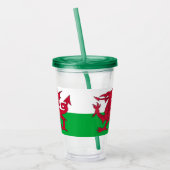 ウェールズ国旗を持つ愛国的なタンブラー アクリルタンブラー (左)