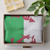 ウェールズ国旗を持つ愛国的ティッシュペーパー 薄葉紙 (ギフト)