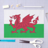 ウェールズ国旗を持つ愛国的ティッシュペーパー 薄葉紙 (クラフト)