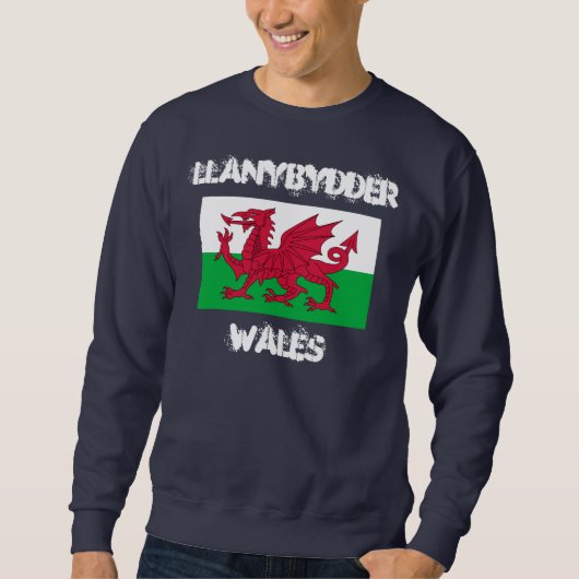 ウェールズ国旗を持つLlanybyder スウェットシャツ (正面)