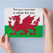 ウェールズ国旗を掲げたフライヤー チラシ (手)