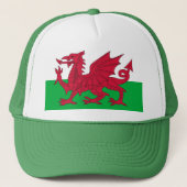 ウェールズ国旗を掲げた帽子 キャップ (正面)