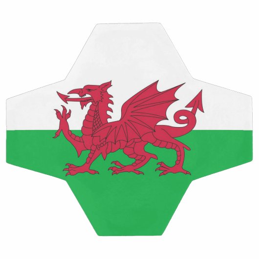 ウェールズ国旗を掲げた愛国的なサッカーボール サッカーボール (フラット)