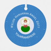 ウェールズ国旗エンジェル・ハヌカー メタルオーナメント (正面)