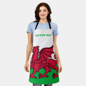 ウェールズ国旗ドラゴンイングランド英赤十字社 エプロン (着用した状態)