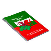 ウェールズ国旗誇りを持ったBE WELSH Notebook ノートブック (右側)