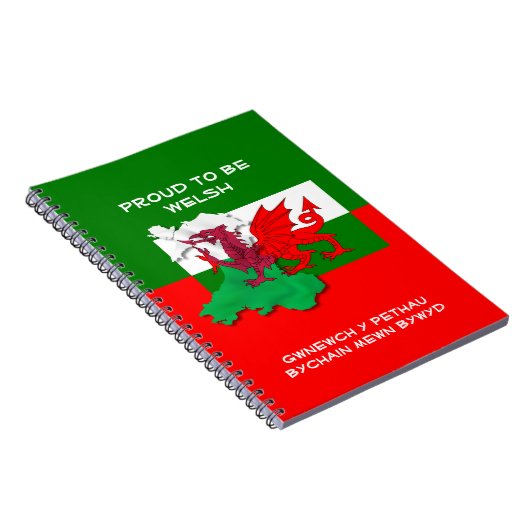 ウェールズ国旗誇りを持ったBE WELSH Notebook ノートブック (右側)