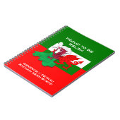 ウェールズ国旗誇りを持ったBE WELSH Notebook ノートブック (左側)