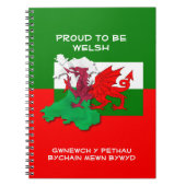 ウェールズ国旗誇りを持ったBE WELSH Notebook ノートブック (正面)
