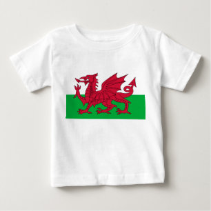 ウェールズ国旗(ウェールズ) (ウェールズ) ベビーTシャツ