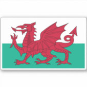 ウェールズ国旗 シール (正面)
