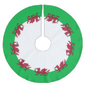 ウェールズ国旗 ブラッシュドポリエステルツリースカート (正面)