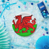 ウェールズ国旗 ペーパープレート (パーティー)