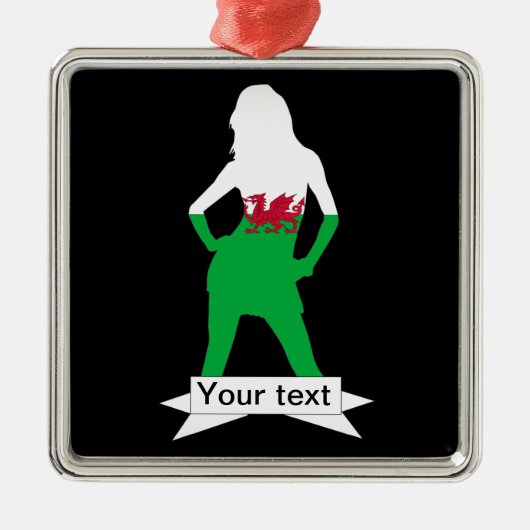 ウェールズ国旗 メタルオーナメント (正面)