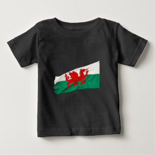 ウェールズ国旗、赤龍愛国心 ベビーTシャツ