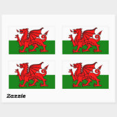 ウェールズ国旗 長方形シール (シート)