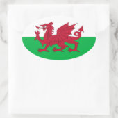 ウェールズ国旗(Cymru) 楕円形シール (バッグ)