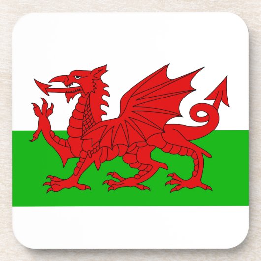 ウェールズ国旗 – Cymru 高品質 Image コースター (正面)
