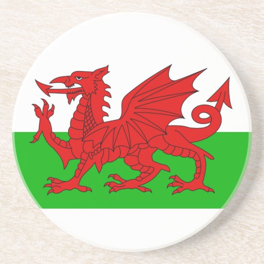 ウェールズ国旗 – Cymru 高品質 Image コースター (正面)